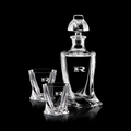 28 Oz. Oasis Crystalline Decanter w/ 2 On The Rocks Glasses